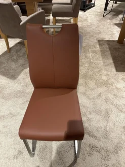 Carega Design Stuhlsets|6er Set Stuhl Emma Leder Toledo II Terra Braun Gestell Edelstahl Quadratisch