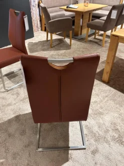 Carega Design Stuhlsets|6er Set Stuhl Emma Leder Toledo II Terra Braun Gestell Edelstahl Quadratisch