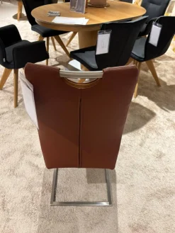 Carega Design Stuhlsets|6er Set Stuhl Emma Leder Toledo II Terra Braun Gestell Edelstahl Quadratisch