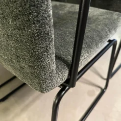 Bacher Stuhlsets|6er Set Stuhl Filon Stoff Cloud Hunter 156 Grün Kufengestell Metall Schwarz Tiefmatt Pulverbeschichtet Mit Schwingmechanik