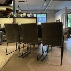 Bacher Stuhlsets|6er Set Stuhl Filon Stoff Cloud Hunter 156 Grün Kufengestell Metall Schwarz Tiefmatt Pulverbeschichtet Mit Schwingmechanik