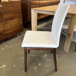 Scholtissek Stuhlsets|6er Set Stuhl Fugo Leder 2 48 Weiß Gestell Nussbaum Natur Geölt