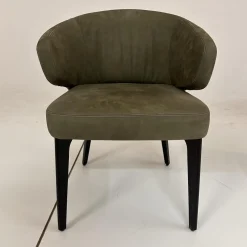 Werther Stuhlsets|2er Set Stuhl George Bezug Leder L9999F Velvet Grau Braun Holzgestell Füße Schwarz Gebeizt