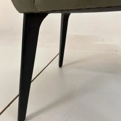 Werther Stuhlsets|2er Set Stuhl George Bezug Leder L9999F Velvet Grau Braun Holzgestell Füße Schwarz Gebeizt