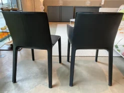 Walter Knoll Stuhlsets|5er Set Stuhl Gio Anilinleder Elen Schwarz Oberfläche Gewachst