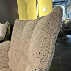 B&B Italia Stuhlsets|2er Set Stuhl Husk Stoff Sambuco 2619100 Weiß Schale Polyurethanharz Anthrazit Gestell Schwarz Verchromt Lackiert