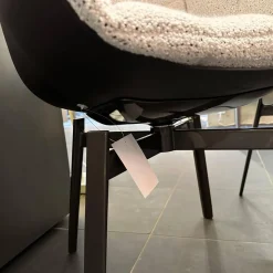 B&B Italia Stuhlsets|2er Set Stuhl Husk Stoff Sambuco 2619100 Weiß Schale Polyurethanharz Anthrazit Gestell Schwarz Verchromt Lackiert