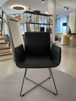 COR Stuhlsets|2er Set Stuhl Jalis Leder 179 Mocca Schwarz Gestell M20 Lack Schwarz