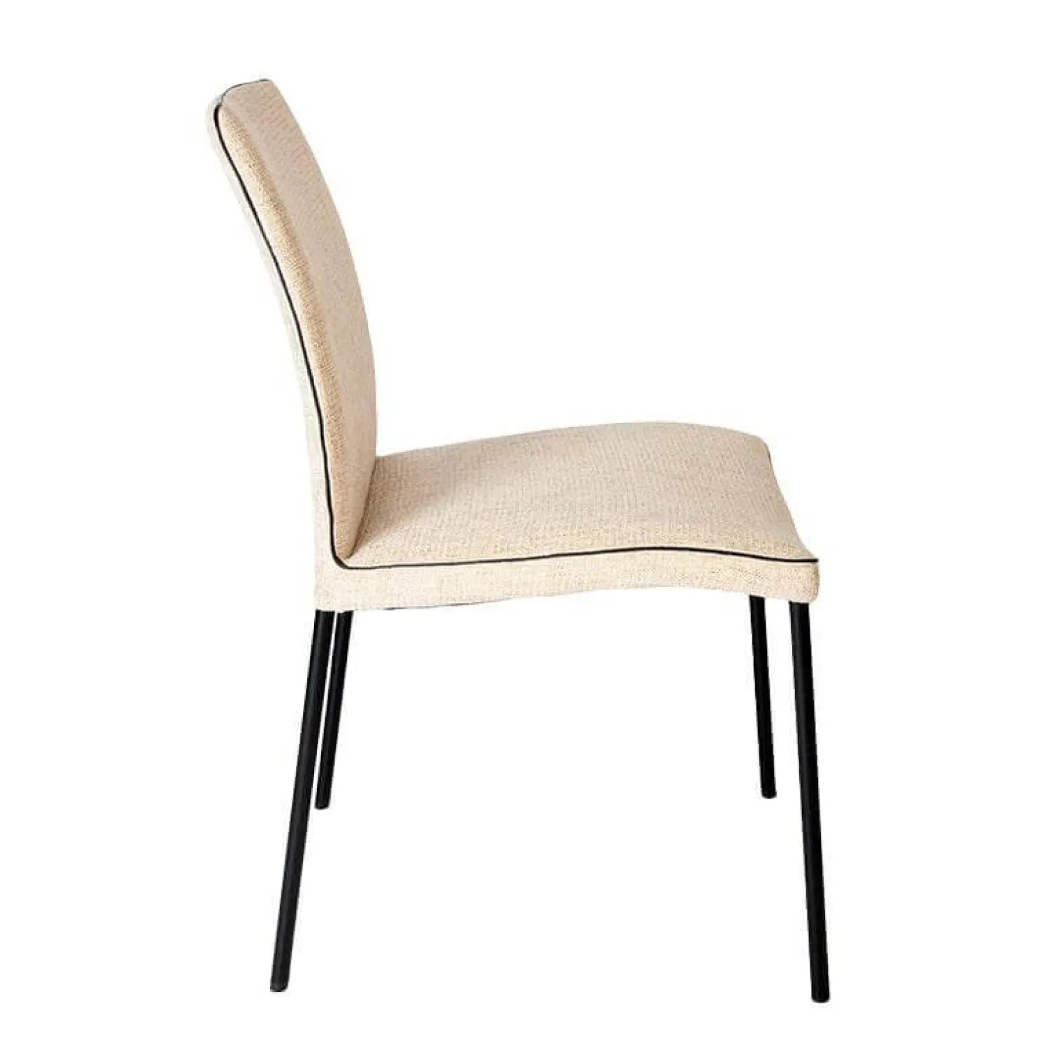 Christine Kröncke Stuhlsets|5er Set Stuhl Jaro 100 Stoff Frozen Harmony Beige Gestell Vierfuß Schwarz