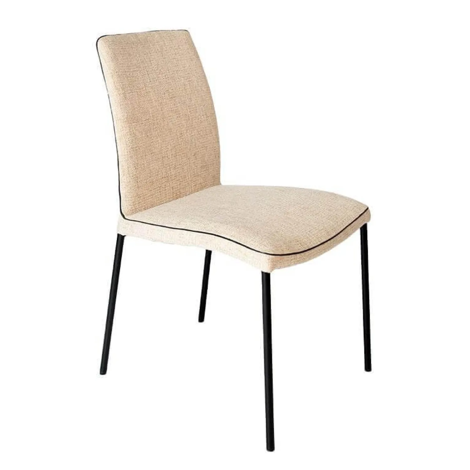 Christine Kröncke Stuhlsets|5er Set Stuhl Jaro 100 Stoff Frozen Harmony Beige Gestell Vierfuß Schwarz