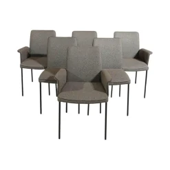 Christine Kröncke Stuhlsets|6er Set Stuhl Jaro 200 Stoff Matteo 033 Muscio Grau Keder Comfort Schwarz Gestell Schwarz Pulverbeschichtet Mit Kunststoffgleitern Ohne Tisch