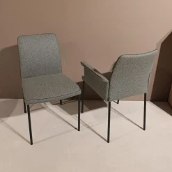 Christine Kröncke Stuhlsets|6er Set Stuhl Jaro 200 Stoff Matteo 033 Muscio Grau Keder Comfort Schwarz Gestell Schwarz Pulverbeschichtet Mit Kunststoffgleitern Ohne Tisch