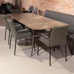 Christine Kröncke Stuhlsets|6er Set Stuhl Jaro 200 Stoff Matteo 033 Muscio Grau Keder Comfort Schwarz Gestell Schwarz Pulverbeschichtet Mit Kunststoffgleitern Ohne Tisch