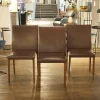 Walter Knoll Stuhlsets|3er Set Stuhl Jason Lite Leder Elen Kokosnuss Fuß Nussbaum