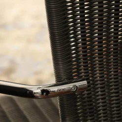 Bacher Stuhlsets|2er Set Stuhl Jimmy 0081 Geflecht Grau Gestell Metall Hochglanz Verchromt