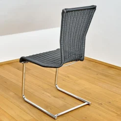 Bacher Stuhlsets|4er Set Stuhl Jimmy Saleen Geflecht Schwarz Gestell Chrom