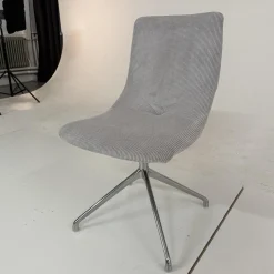 Werther Stuhlsets|3er Set Stuhl Jona Ohne Armlehne Bezug U9999E Grau Fußkreuz Chrom Mit Drehbeschlag