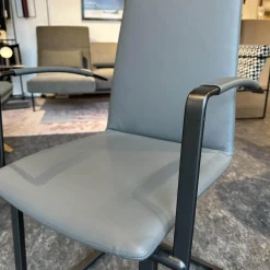 Bacher Stuhlsets|3er Set Stuhl Karma Leder Toledo Anthrazit Gestell Flachstahl Schwarz Mit Und Ohne Armlehnen