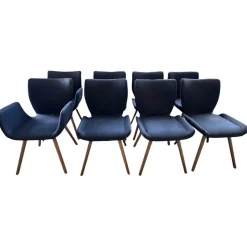 Scholtissek Stuhlsets|8er Set Stuhl Kasaar Leder Novera 0523 Black Off Schwarz Gestell Knorrige Eiche Natur Geölt