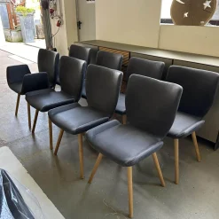 Scholtissek Stuhlsets|8er Set Stuhl Kasaar Leder Novera 0523 Black Off Schwarz Gestell Knorrige Eiche Natur Geölt