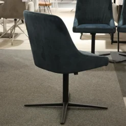 Venjakob Stuhlsets|6er Set Stuhl Lani Stoff Dubai Petrol Blau Gestell Metall Anthrazit Matt Mit Drehschwingfunktion