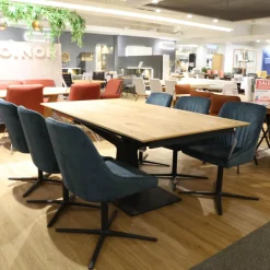 Venjakob Stuhlsets|6er Set Stuhl Lani Stoff Dubai Petrol Blau Gestell Metall Anthrazit Matt Mit Drehschwingfunktion