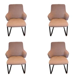 Stressless Stuhlsets|4er Set Stuhl Laurel L Bezug Stoff 500 Daisy 80 Beige Gestell D400 Matt Schwarz