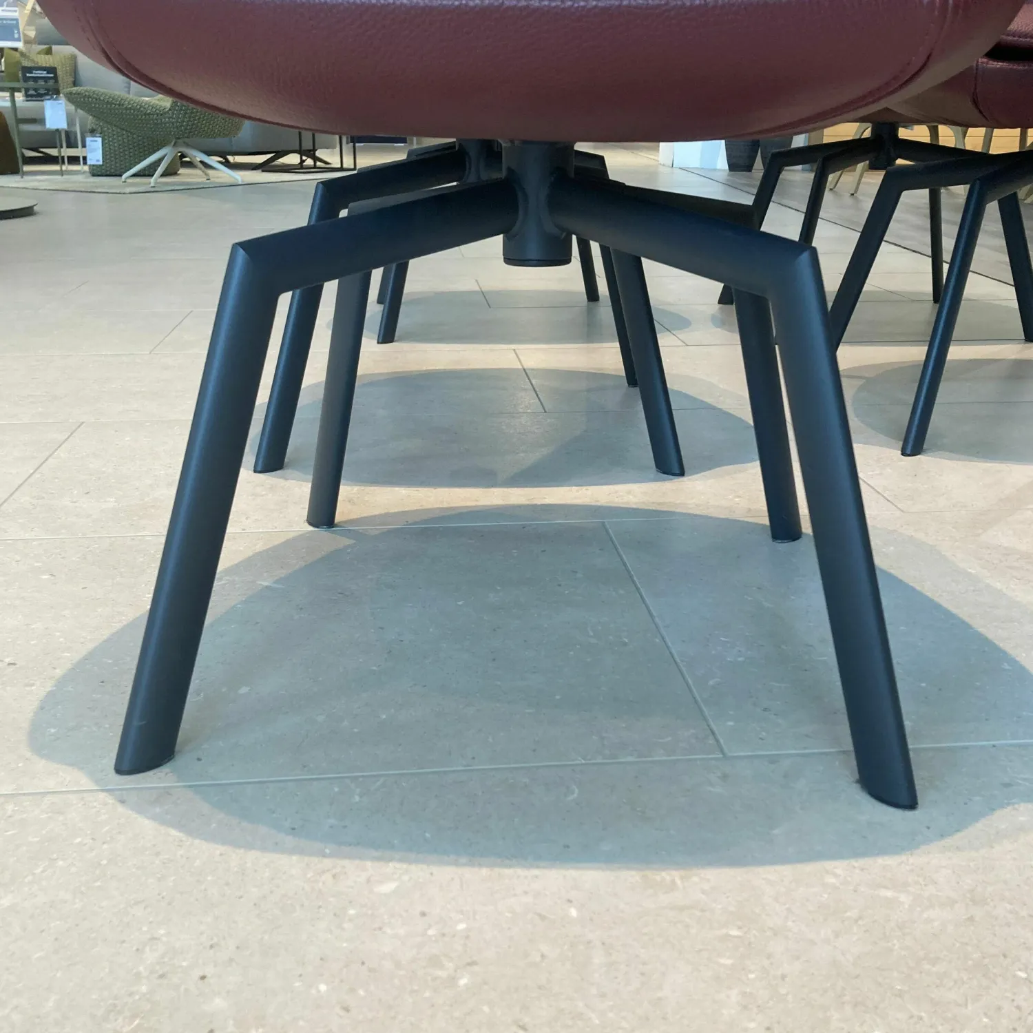 Wimmer Stuhlsets|6er Set Stuhl Leder Colorado Kaminrot Rot Gestell Metall Schwarz Grau Drehbar