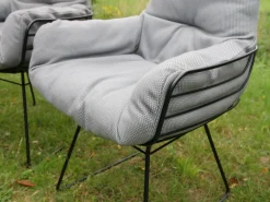 Freifrau Stuhlsets|2er Set Stuhl Leyasol High Stoff Lopi Cloud Drahtgestell ME001 Schwarz Mit Kunststoffgleitern