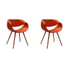 Züco Stuhlsets|2er Set Stuhl Little Perillo Schale Hartschaum Koralle Orange Rot Gestell Alu Koralle