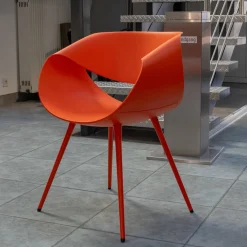 Züco Stuhlsets|2er Set Stuhl Little Perillo Schale Hartschaum Koralle Orange Rot Gestell Alu Koralle