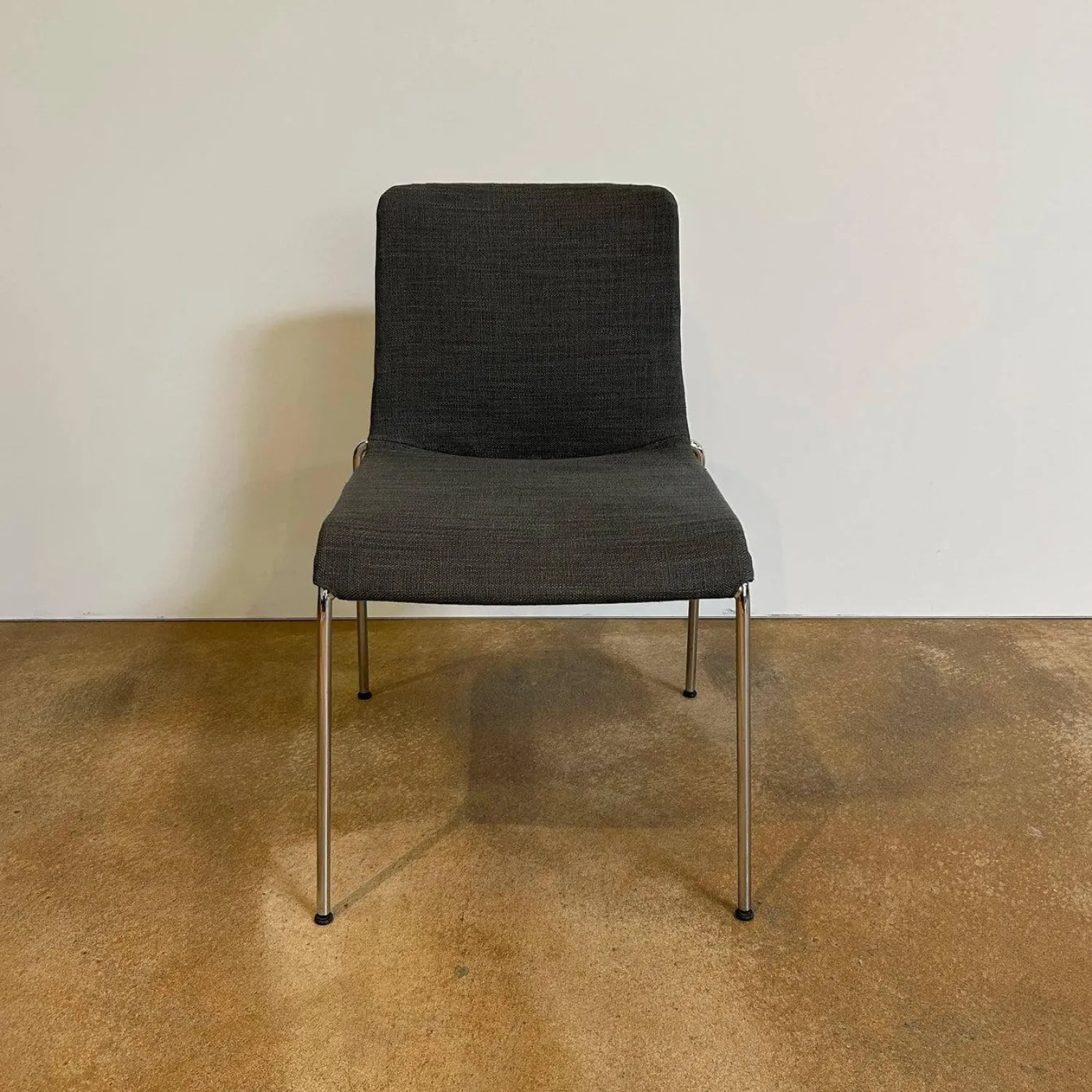 Walter Knoll Stuhlsets|6er Set Stuhl Liz 1300 Stoff Bora Slate Grau Gestell Hochglanz Verchromt Stapelbar Mit Kunststoffgleitern