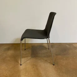 Walter Knoll Stuhlsets|6er Set Stuhl Liz 1300 Stoff Bora Slate Grau Gestell Hochglanz Verchromt Stapelbar Mit Kunststoffgleitern