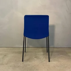 Walter Knoll Stuhlsets|4er Set Stuhl Liz 1300 Stoff Steelcut Trio Blau Gestell Stahl Schwarz Matt Pulverbeschichtet Mit Kunststoffgleitern