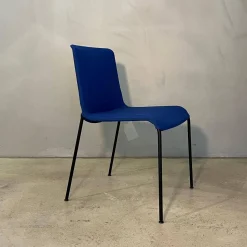 Walter Knoll Stuhlsets|4er Set Stuhl Liz 1300 Stoff Steelcut Trio Blau Gestell Stahl Schwarz Matt Pulverbeschichtet Mit Kunststoffgleitern
