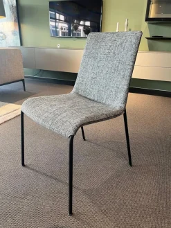 Walter Knoll Stuhlsets|4er Set Stuhl Liz 1302 Stoff Tao 7730 Moonlight 26 Grau Gestell Schwarz Matt Pulverbeschichtet