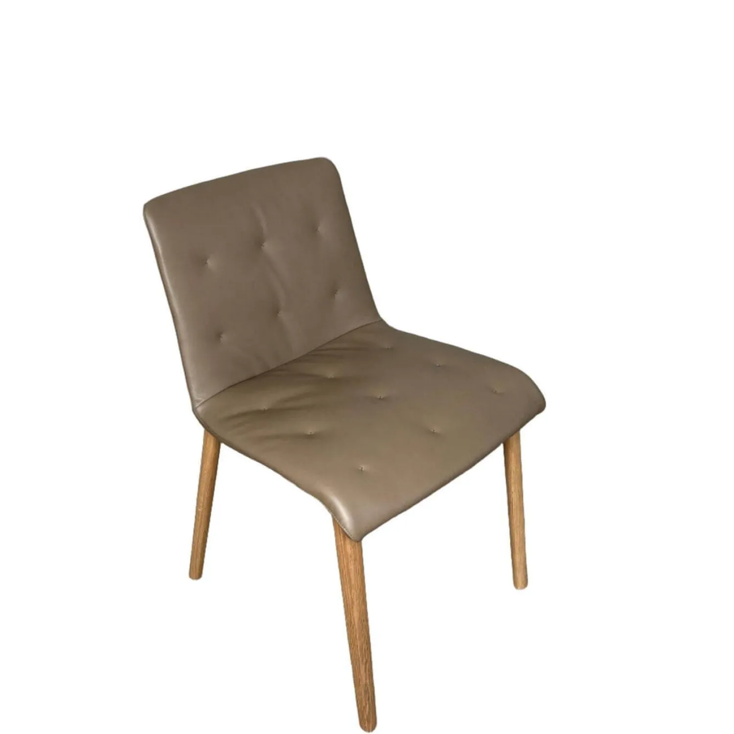 Walter Knoll Stuhlsets|8er Set Stuhl Liz Wood Leder Elen Fango Braun Gestell Eiche Weiß Pigmentiert Geölt Mit Teflongleitern