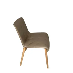 Walter Knoll Stuhlsets|8er Set Stuhl Liz Wood Leder Elen Fango Braun Gestell Eiche Weiß Pigmentiert Geölt Mit Teflongleitern