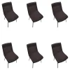 Wimmer Stuhlsets|6er Set Stuhl LS20 455100 Linja Innen Stoff ROM8006 Romeo Brownie Grau Braun Außen Leder LIN 682 Linea Coffee Schwarz Gestell Metall RAL 8019 Grau Braun Pulverbeschichtet