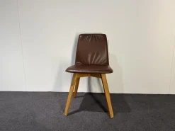 KFF Stuhlsets|2er Set Stuhl Maverick Leder Sauvage Brasil Braun Gepolstert Gestell Eiche Mit Kunststoffgleiter Braun