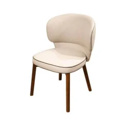 Wittmann Stuhlsets|4er Set Stuhl Morton Stoff Majestic River Beige Keder Mocca Braun Fuß Nussbaum