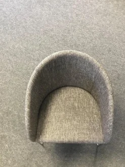 Hülsta Stuhlsets|6er Set Stuhl Now Dining S19 1 Strukturstoff S010 Taupe Grau Kufen Metall Chrom Glänzend