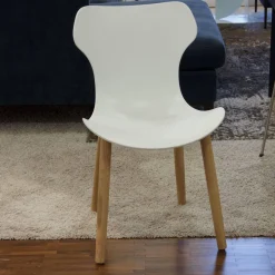 B&B Italia Stuhlsets|2-er Set Stuhl Papilio Shell SH2 Schale Kunststoff Weiß Gestell Eiche Hell Gebürstet