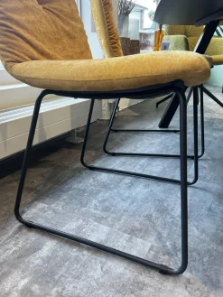 Raum.Freunde Stuhlsets|6er Set Stuhl Pelle Stoff Oxford 503 Senf Gelb Und 400 Gelb Untergestell Anthrazit Inklusive Gleiter