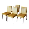 Bree's New World Stuhlsets|4er Set Stuhl Penthouse Leder Gelb Gestell Silber