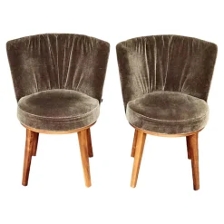 Bielefelder Werkstätten Stuhlsets|2er Set Stuhl Polo Cocktail Stoff Emilia B-121 Untergestell Nussbaum Geölt Mit Drehfunktion Und Rückholmechanik