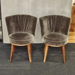 Bielefelder Werkstätten Stuhlsets|2er Set Stuhl Polo Cocktail Stoff Emilia B-121 Untergestell Nussbaum Geölt Mit Drehfunktion Und Rückholmechanik