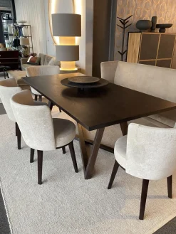 Jab Anstoetz Stuhlsets|4er Set Stuhl Polo Dining Chair Swivel Bezug Stoff Toyo 1 1381 072 Beige Gestell Walnuss Natur Wenge