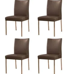 Bert Plantagie Stuhlsets|4-er Set Stuhl Pose -E Leder Tendens Farbe LD 1200 Graniet Gestell Edelstahl