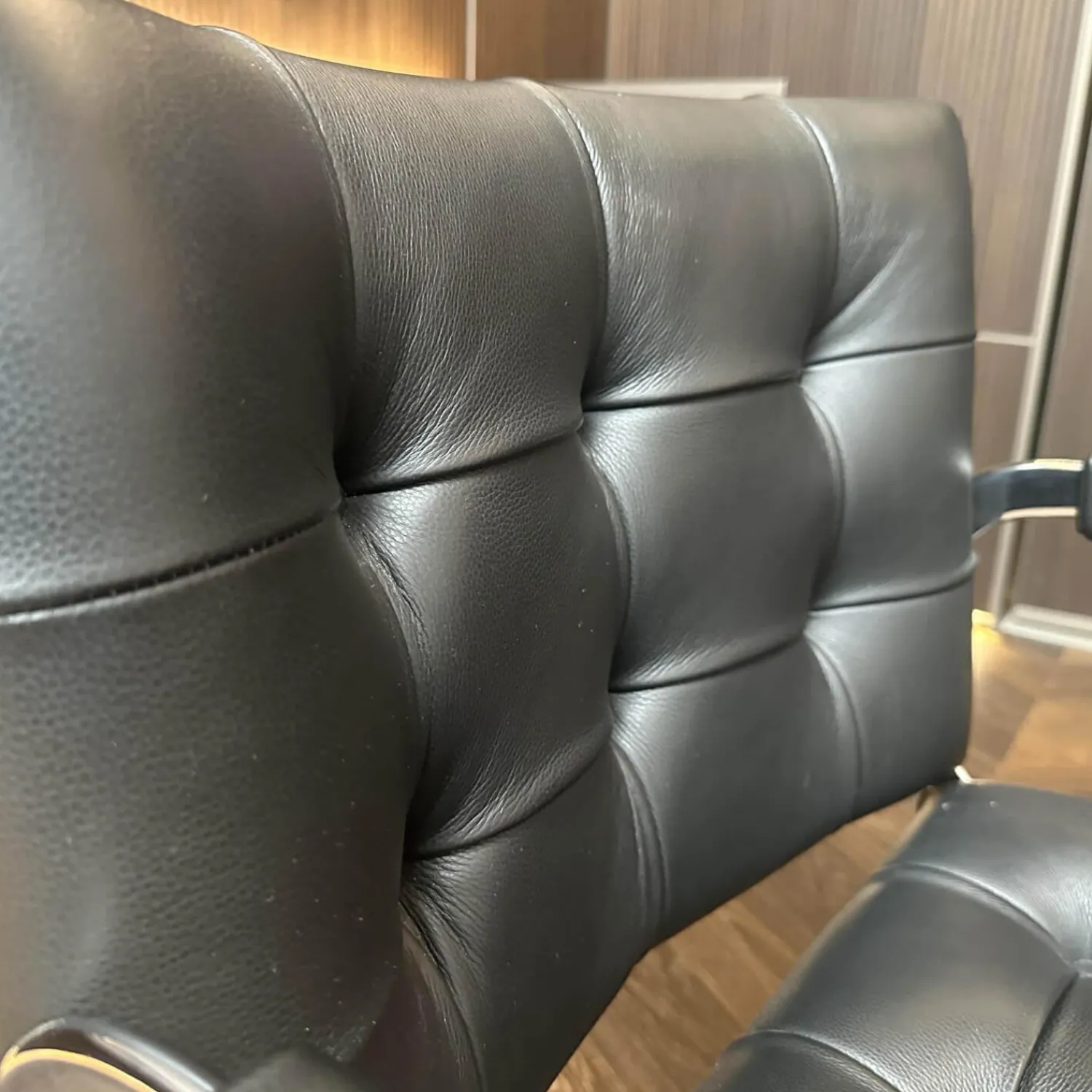 De Sede Stuhlsets|2er Set Stuhl RH 0305 02 Leder 24 Select 11 Black Gestell Stahl Flachrohr Hochglanz Verchromt